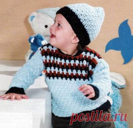 Джемпер и шапочка для мальчика 1,5 года