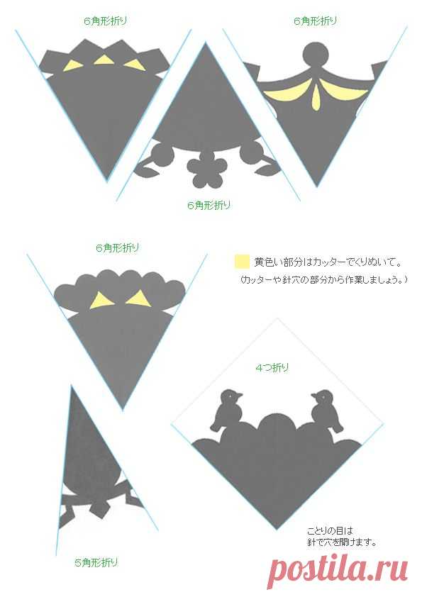 切り紙のプリント用型紙　３