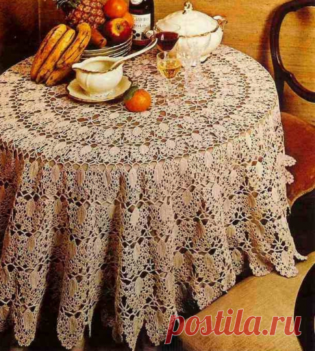 круглая ажурная скатерть из мотивов . Связать скатерть своими руками | Домоводство для всей семьи.