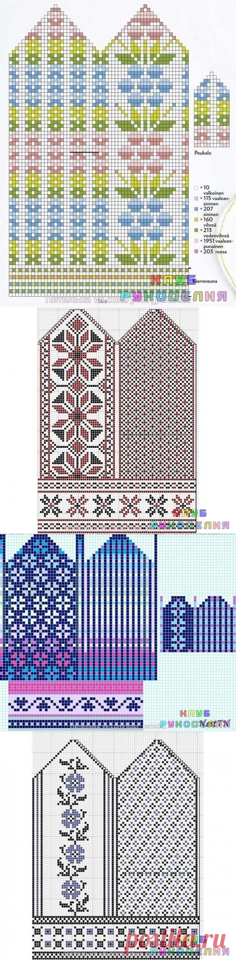 Схемы жаккарда для варежек - Клуб рукоделия