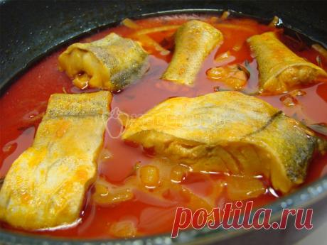 Минтай в томате – Рецепт с фото. Рецепты. Вторые блюда. Блюда с рыбой и морепродуктами