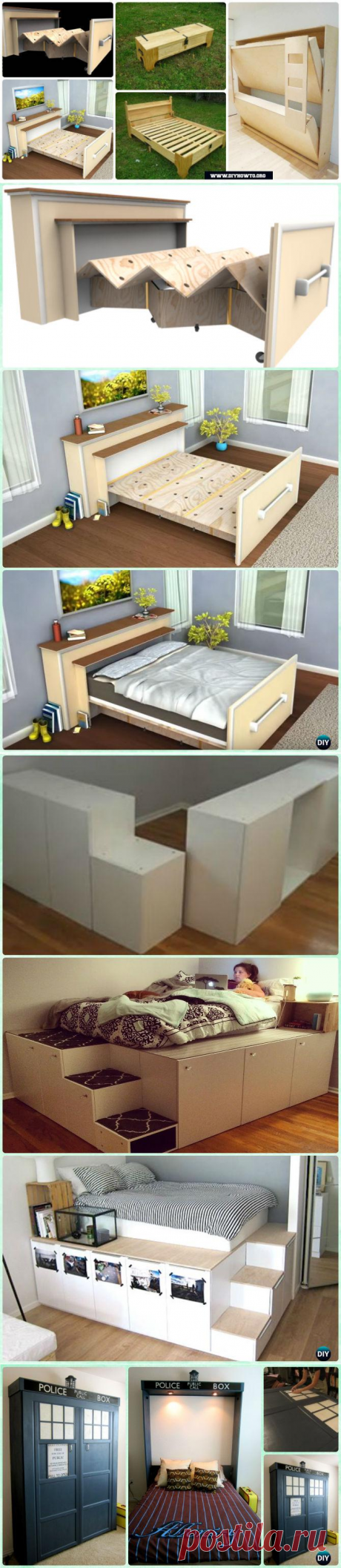 DIY Space Saving Bed Frame Design Free Plans Instructions