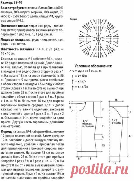 Вязание кофты с запахом спицами