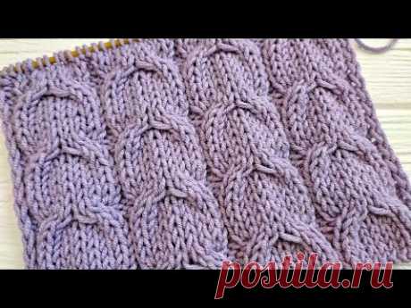 ЛЕГКАЯ КОСА СПИЦАМИ ДЛЯ НАЧИНАЮЩИХ | Узор #42 | Cable knitting pattern without cable needle