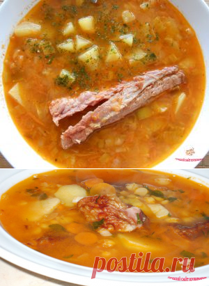 Гороховый суп с копчеными ребрышками - лучший сайт кулинарии
