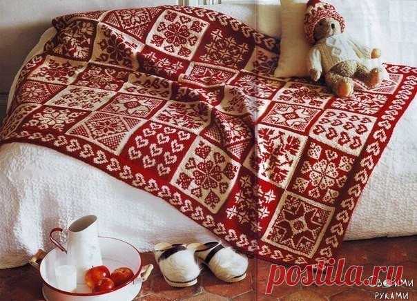 Плед на спицах