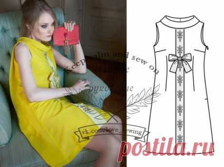 Выкройка  винтажное платье (размеры 36 - 44)
#шитье #выкройка #woman