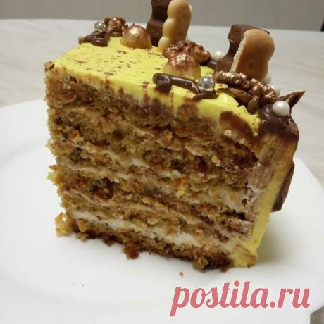 Морковный торт

Ингредиенты
234 г мука
260 г сахар
3 шт яйца
260 г масло растительное
~3/4 ст обжаренные грецкие орехи
221 г морковь
1 ч.л корица
1/3 ч.л имбирь
8 г ванильный сахар
10 г разрыхлитель
щепотка соль
Для крема: беру двойную порцию ингредиентов
75 г сахарная пудра
80 г сливки 33%
400 г творожный сыр
Для пропитки:
вода
сахарная пудра

Как приготовить
Масло смешиваем с сахаром в миксере. Добавляем по одному яйца. В муку добавляем специи. Перемешиваем обе смеси, до...