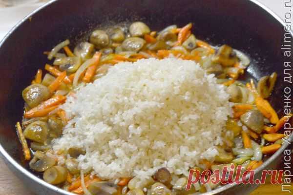 👌 Самый вкусный рис с шампиньонами на сковороде - очень быстрый рецепт, рецепты с фото