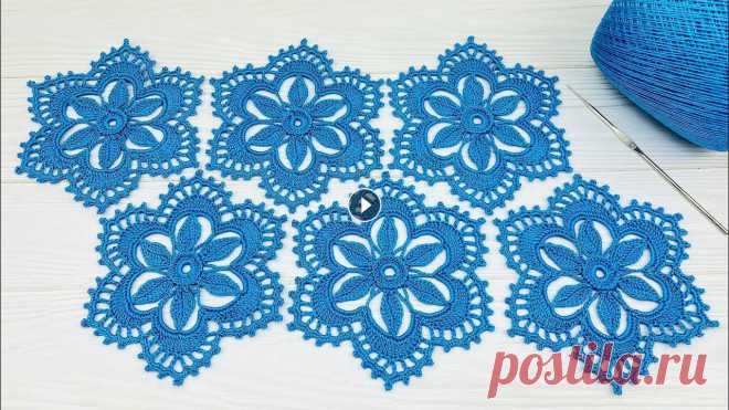 Ажурный МОТИВ крючком мастер-класс по вязанию Crochet flower motif patterns tutorial ПРОСТАЯ СЕРЕДИНКА для этих мотивов МК: @Уроки ВЯЗАНИЯ Литке Татьяны @Уроки ВЯЗАНИЯ для начинающих #Crochet #вязаниекрючком #мотивыкрючком...