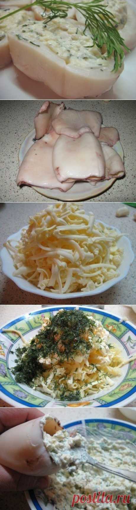 Как приготовить фаршированные кальмары - рецепт, ингридиенты и фотографии