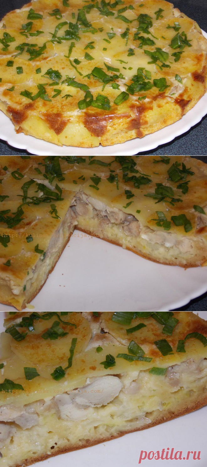 Заливной пирог с курицей и картошкой - это нереально вкусно - нежно, сочно, ароматно