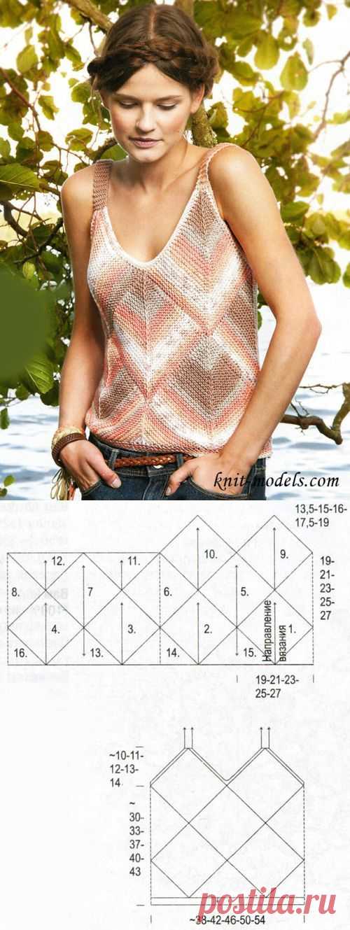 Меланжевый топ в технике пэчворк