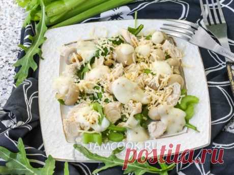 Салат с рукколой и куриной грудкой — рецепт с фото Куриный салат с рукколой - идеальный вариант для легкого завтрака или ужина.