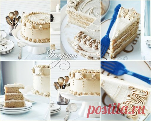 Торт Ванильный Латте
Тесто 
2 1/4 чашки сахарного песка 
200г сливочного сыра, комнатной температуры 
100г несоленого сливочного масла, комнатной температуры 
2 чайные ложки ванили 
4 яйца 
3 чашки муки общего назначения 
1 чайная ложка соли 
1 чайная ложка порошка для выпечки 
1/8 чайной ложки пищевой соды 
1 1/3 чашки кокосового молока или кокосовых сливок 
2 столовые ложки порошка эспрессо, можно заменить на хороший растворимый кофе 
Крем 
2 стакана несоленого сливочного масла, комнатной те