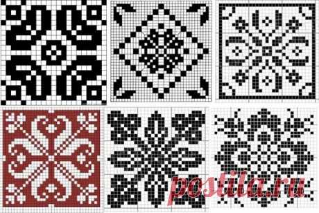 Снежинки. Самая красивая подборка из 50 узоров для вязания жаккарда и вышивки | Стильное вязание KNITMILO | Дзен