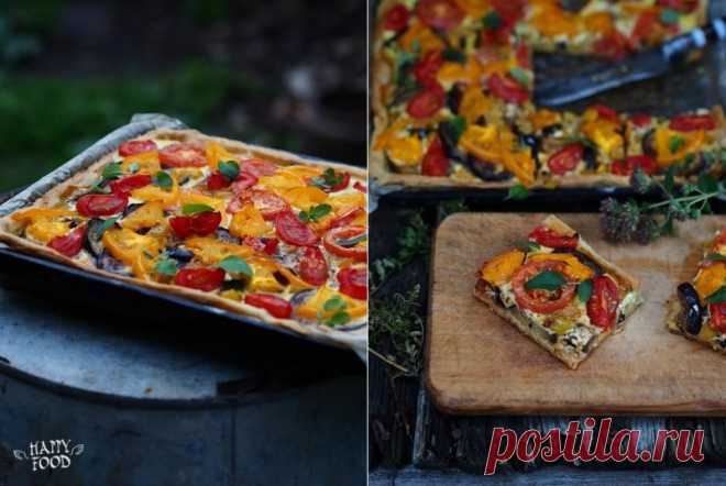 Летний пирог с баклажанами и томатами — Фактор Вкуса