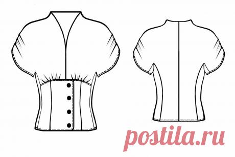 БЛУЗКА С ПОДРЕЗОМ