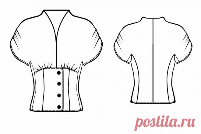 БЛУЗКА С ПОДРЕЗОМ