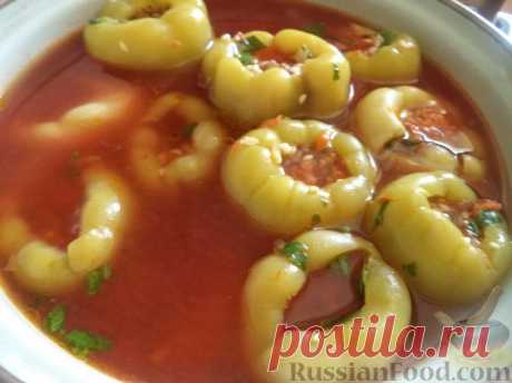 Рецепт: Фаршированные перцы с рисом и грибами на RussianFood.com