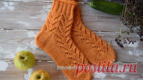 Ажурные носки с узором «Треугольники» (вязание, схемы и фото) - Irena Handmade