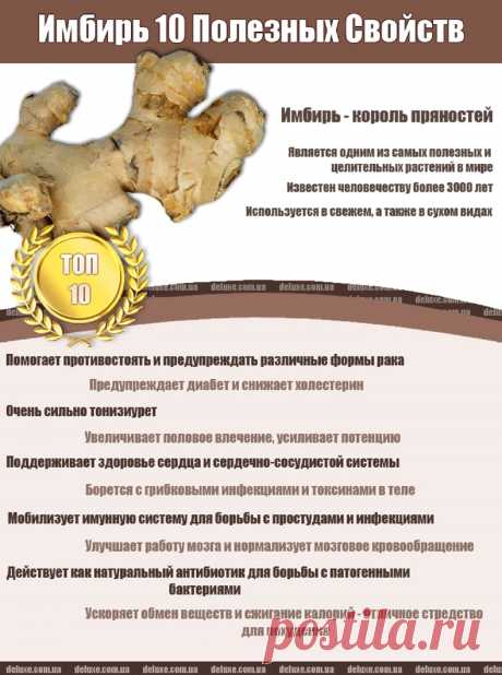 Имбирь 10 полезных свойств