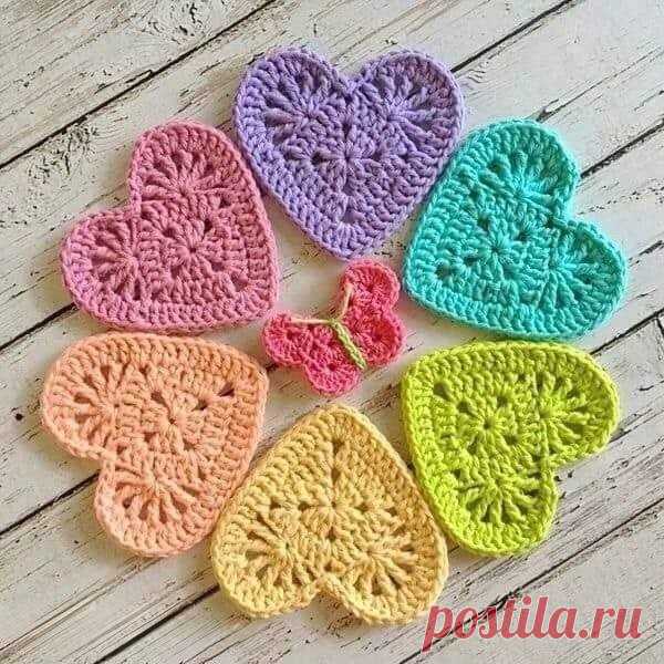 Сердечки крючком