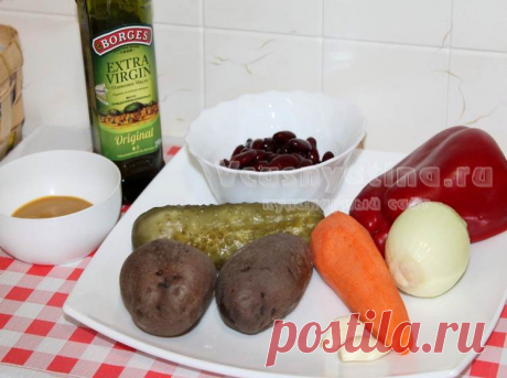 Постный салат с фасолью и овощами: рецепт с фото
