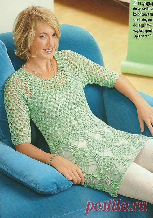 Вязание. Туника, крючок.