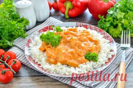 Гуляш из курицы с подливкой на сковороде рецепт фото пошагово и видео - 1000.menu
