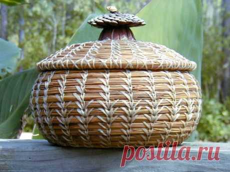 Корзины и вазы из сосновых иголок (подборка, Diy)