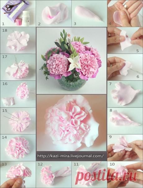 Пион из полимерной глины. Фото мастер-класс. | Творческие мастер-классы по рукоделию и кулинарии.