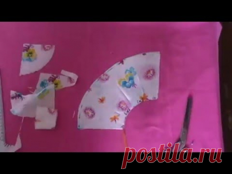 Раскрой юбки полусолнце клеш Расчёт радиуса выемки для талии. Как разместить полотнище юбки на ткани. Распределение склад на линии талии.