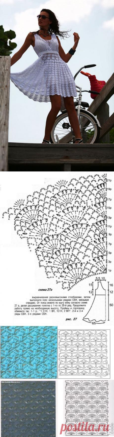 САРАФАН ДЛЯ ЛЕТА! / Вязание крючком / Женская одежда крючком. Схемы.