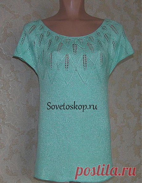 Кофточка с круглой кокеткой.