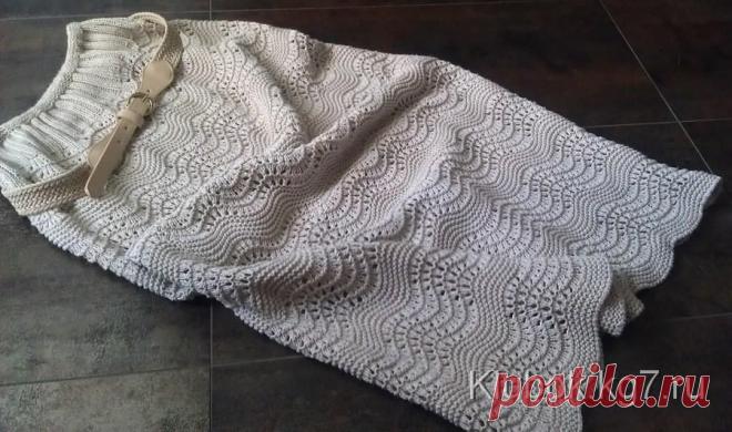 Юбочка волнами.Эта юбочка вяжется легко за три вечера! | Клубок