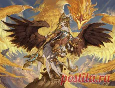 The Flame Tempest An eagle-gryphon goddess summons her flame phoenix!