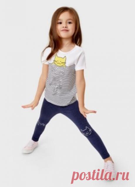 Купить Лосины для девочек (GL8S13) в интернет-магазине одежды O'STIN Лосины для девочек - Эластичный пояс - Облегающий силуэт - Принт «котики» на коленкахРазмеры на фото:  Рост: 100 см.. Состав, размеры, цена. Отзывы. Интернет-магазин O'STIN. Доставка по Москве и России. Звоните! 8 (800) 777-4-999