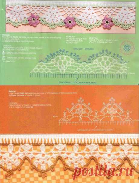 Очень красивые узоры для каймы со схемами..