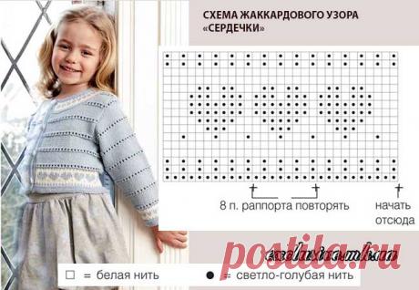 Узор 103 ЖАККАРДОВЫЕ СЕРДЕЧКИ | Салон эксклюзивного вязания