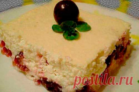 Пудинг из творога с вишнями и манной крупой | Recept-Fresh