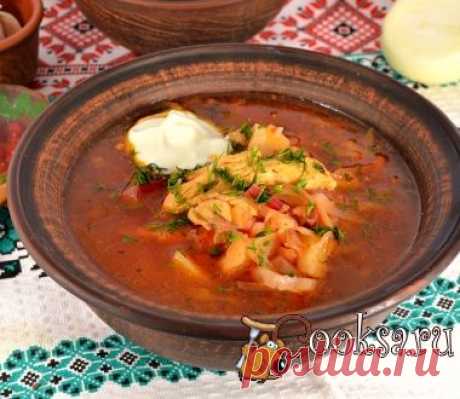 Борщ с курицей и бочковыми помидорами фото рецепт приготовления