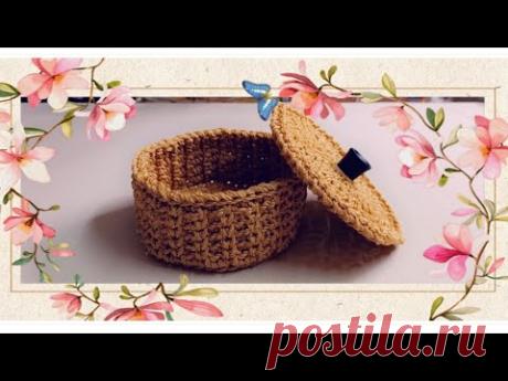 باسكت/  سلة كروشيه بقاعدة دائرية بخيط المكرمية 🍁 قناة  #كروشيه_يوتيوب