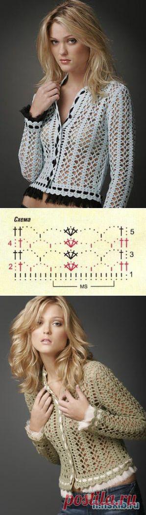 Жакет с простой схемой: Дневник группы "Все в ажуре... (вязание крючком)" - Страна Мам