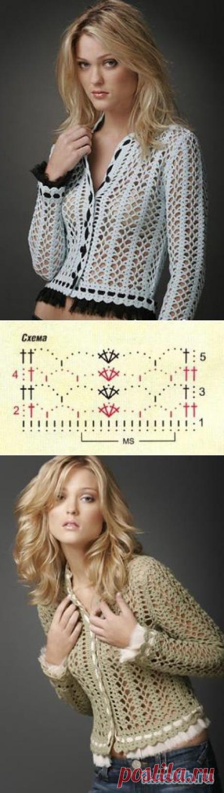 Жакет с простой схемой: Дневник группы &quot;Все в ажуре... (вязание крючком)&quot; - Страна Мам