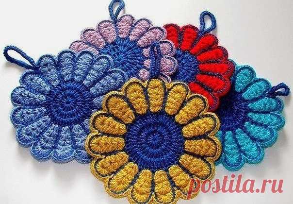 Запись на стене Вяжем крючком красочные подставки под горячее 🌸🌼🌺