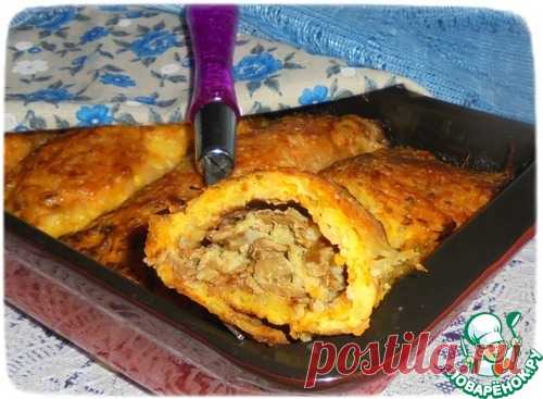 Тыквенные рулетики с печенью - кулинарный рецепт