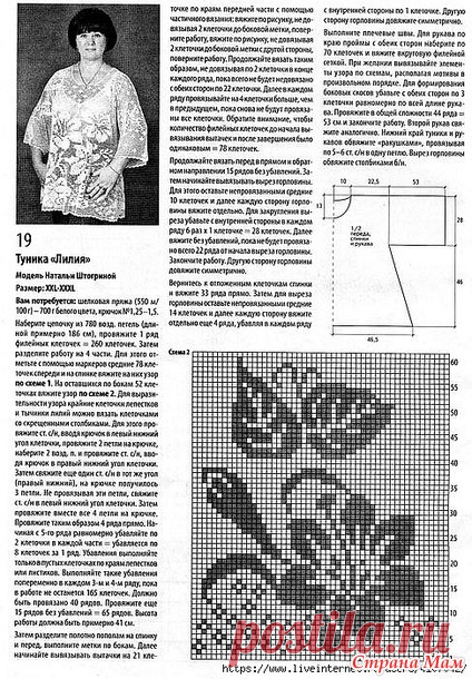 Туника Лилия в технике филе. - ВЯЗАНАЯ МОДА+ ДЛЯ НЕМОДЕЛЬНЫХ ДАМ - Страна Мам