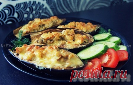 Лодочки из баклажанов и куриной грудки