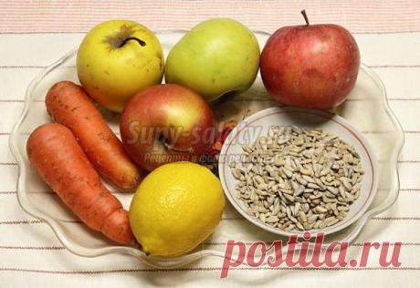 Салат из моркови и яблок с семечками. Рецепт с пошаговым фото